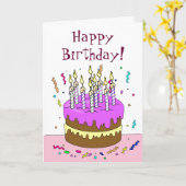 Carte Comptez l'anniversaire des bougies ! Gâteau (Fleur jaune)