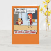 Carte Comte drôle Barkula Halloween (Fleur jaune)