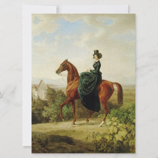 Carte Comtesse à cheval (Elégant Cheval Brown) (Devant)