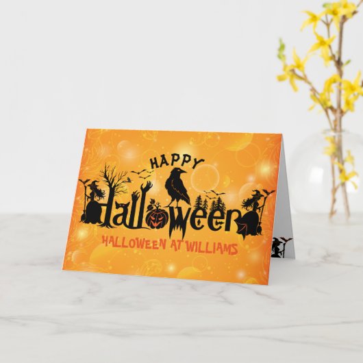 Carte Concept Halloween Éffrayant (Fleur jaune)