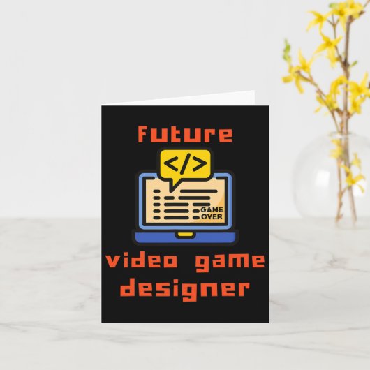 Carte Concepteur de jeu vidéo Programmeur Codeur  (Fleur jaune)