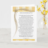 Carte Concepteur d'étoiles d'or de poème Desiderata (Fleur jaune)
