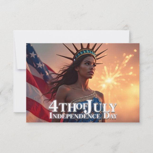 Carte Conception 4 juillet splendide - Fireworks & Freed (Devant)