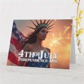 Carte Conception 4 juillet splendide - Fireworks & Freed (Fleur jaune)