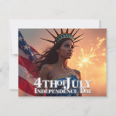 Carte Conception 4 juillet splendide - Fireworks & Freed (Devant)