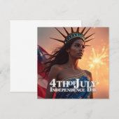 Carte Conception 4 juillet splendide - Fireworks & Freed (Devant / Derrière)