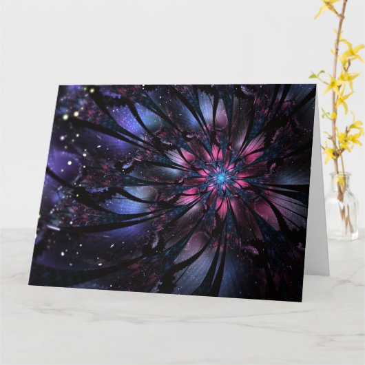 Carte Conception Abstraite des fleurs fractales. (Fleur jaune)