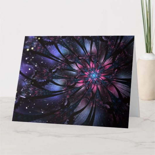 Carte Conception Abstraite des fleurs fractales. (Devant)