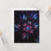 Carte Conception Abstraite des fleurs fractales. (Devant/Arrière en situation)