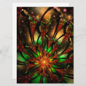 Carte Conception Abstraite des fleurs fractales. (Devant / Derrière)