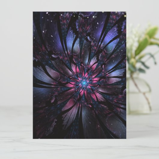 Carte Conception Abstraite des fleurs fractales. (Debout devant)
