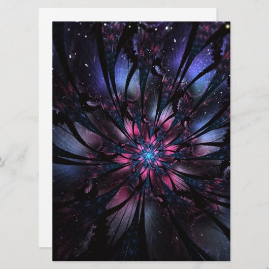 Carte Conception Abstraite des fleurs fractales. (Devant / Derrière)