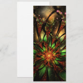 Carte Conception Abstraite des fleurs fractales. (Devant / Derrière)