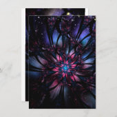 Carte Conception Abstraite des fleurs fractales. (Devant / Derrière)