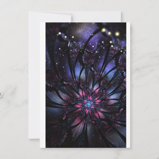 Carte Conception Abstraite des fleurs fractales. (Dos)