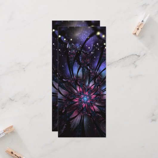 Carte Conception Abstraite des fleurs fractales. (Devant/Arrière en situation)