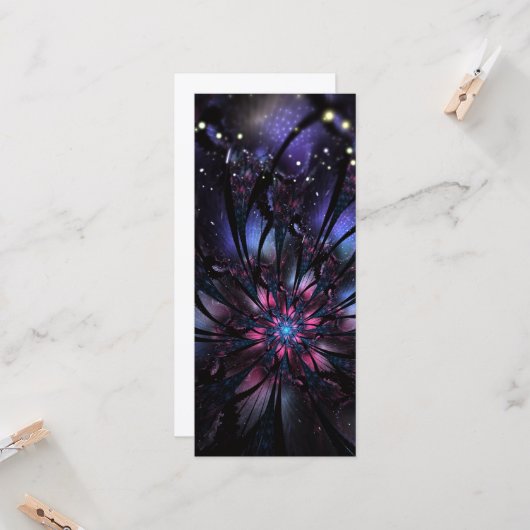 Carte Conception Abstraite des fleurs fractales. (Devant/Arrière en situation)