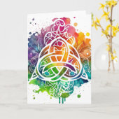 Carte Conception aquarelle celtique grunge colorée (Fleur jaune)