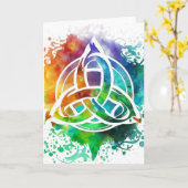 Carte Conception aquarelle celtique grunge colorée (Fleur jaune)