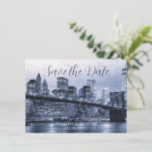 Carte Conception Bleue Minimaliste NYC (Debout devant)