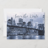 Carte Conception Bleue Minimaliste NYC (Devant)