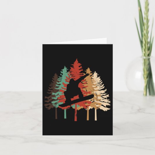 Carte Conception cadeau de snowboard Style pin Vintage (Devant)