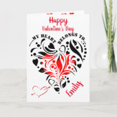 Carte Conception cardiaque personnalisée Photo Valentine (Devant)