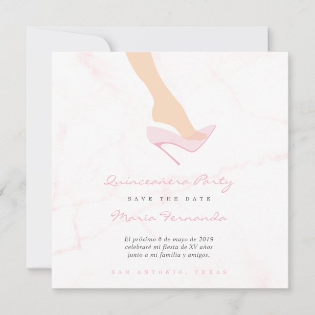 Carte Conception Chaussure de Cristal pour Festivité (Devant)