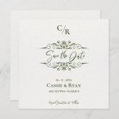 Carte Conception complexe Monogramme Mariage Enregistrer (Devant / Derrière)