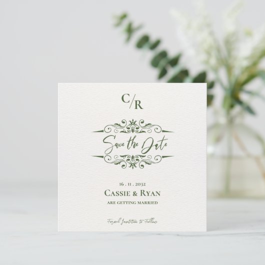 Carte Conception complexe Monogramme Mariage Enregistrer (Debout devant)