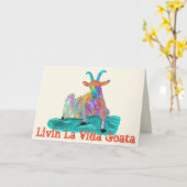 Carte Conception criarde drôle de chèvre de Vida Goata (Fleur jaune)