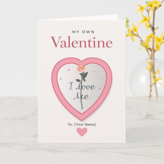 Carte Conception d'amour propre pour la Saint-Valentin (Fleur jaune)