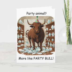 Carte Conception d'animal de fête d'anniversaire de taur