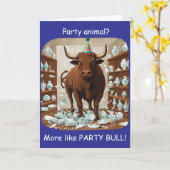 Carte Conception d'animal de fête d'anniversaire de taur (Fleur jaune)