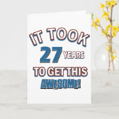 Carte Conception d'anniversaire de 27 ans (Fleur jaune)