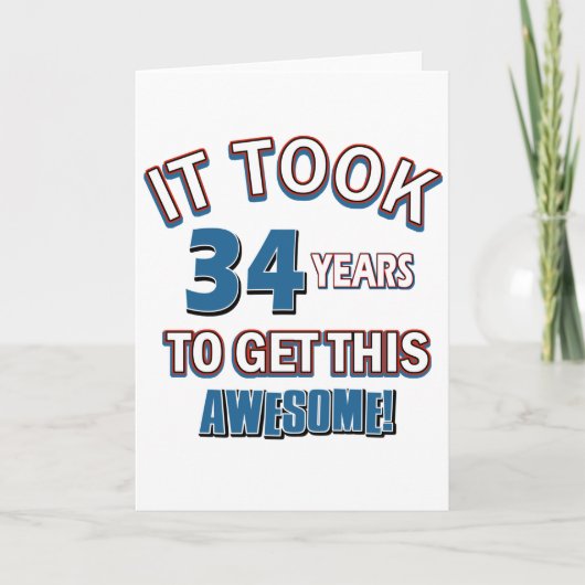 Carte Conception d'anniversaire de 34 ans (Devant)
