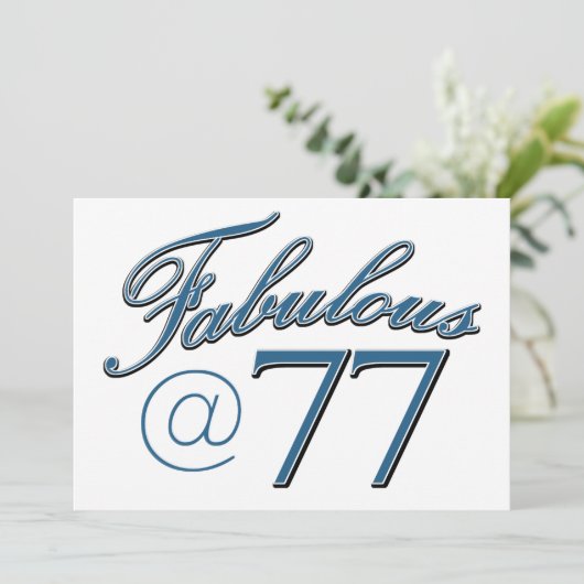 Carte Conception d'anniversaire de 77 ans (Debout devant)