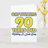 CARTE CONCEPTION D'ANNIVERSAIRE DE 90 ANS (Fleur jaune)