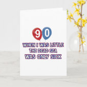 Carte Conception d'anniversaire de 90 ans en mer morte (Fleur jaune)