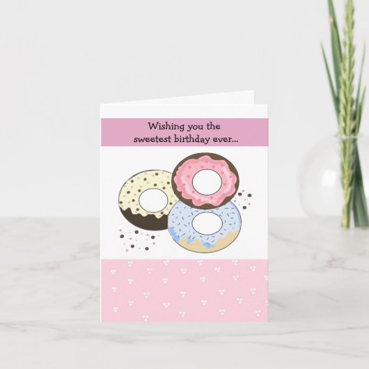 Carte Conception d'anniversaire de beignet pastel (Devant)