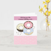 Carte Conception d'anniversaire de beignet pastel (Fleur jaune)