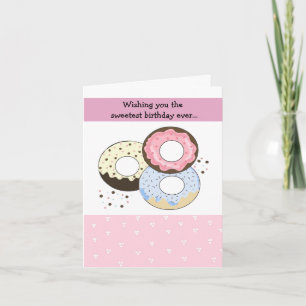 Carte Conception d'anniversaire de beignet pastel