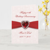 Carte Conception d'anniversaire de mariage de 40 ans en  (Fleur jaune)