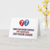 Carte Conception d'anniversaire de sagesse de 77 ans (Fleur jaune)