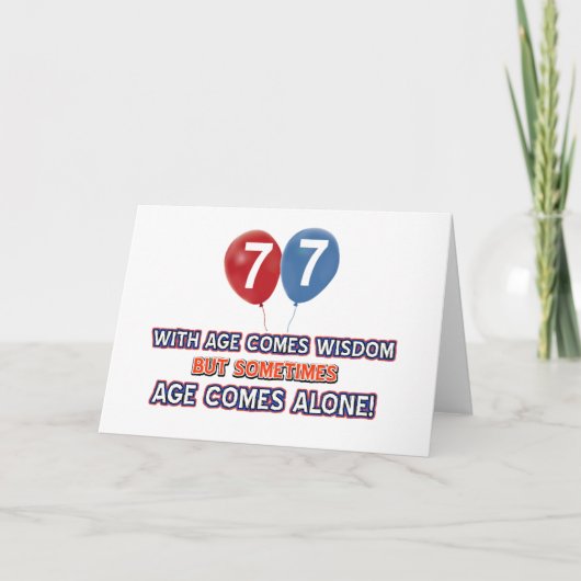 Carte Conception d'anniversaire de sagesse de 77 ans (Devant)