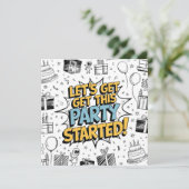 Carte Conception d'anniversaire d'explosion d'art doodle (Debout devant)
