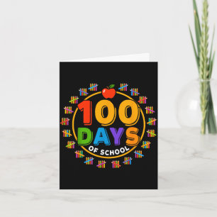 Carte conception de 100 jours d'école joyeux 100ème jour