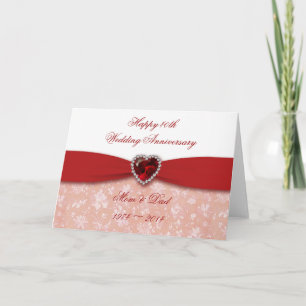 Carte Conception de 40e anniversaire de mariage Damas