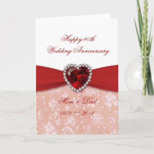 Carte Conception de 40e anniversaire de mariage en Damas