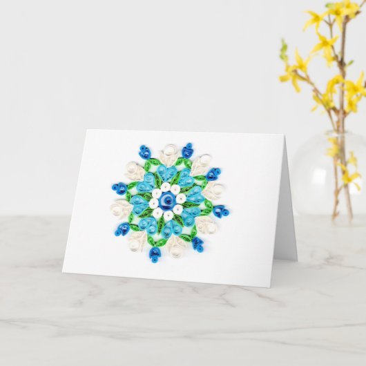 Carte Conception de Beautiful Blue White (Fleur jaune)